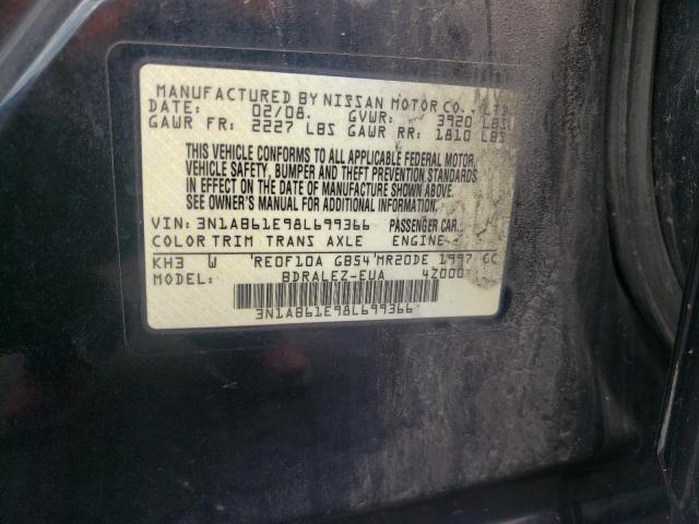 Photo 10 from auction – 2008 NISSAN SENTRA 2.0 with VIN 3N1AB61E98L699366
