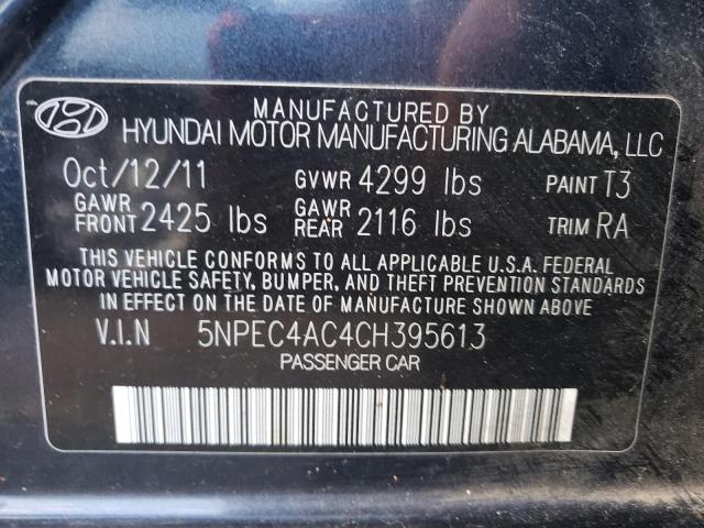 Photo 10 from auction – 2012 HYUNDAI SONATA SE with VIN 5NPEC4AC4CH395613