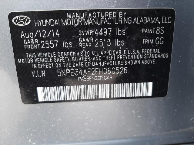 Photo 10 from auction – 2015 HYUNDAI SONATA SPO with VIN 5NPE34AF2FH060526