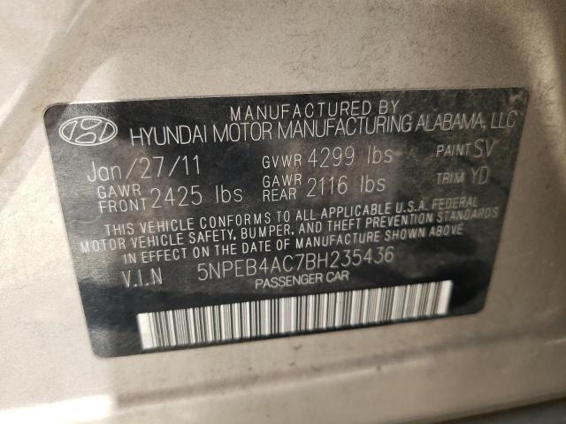Photo 10 from auction – 2011 HYUNDAI SONATA GLS with VIN 5NPEB4AC7BH235436