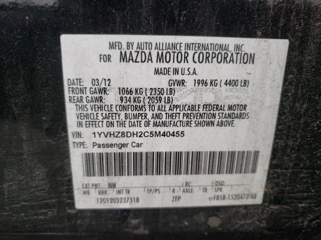 Photo 10 from auction – 2012 MAZDA 6 I with VIN 1YVHZ8DH2C5M40455