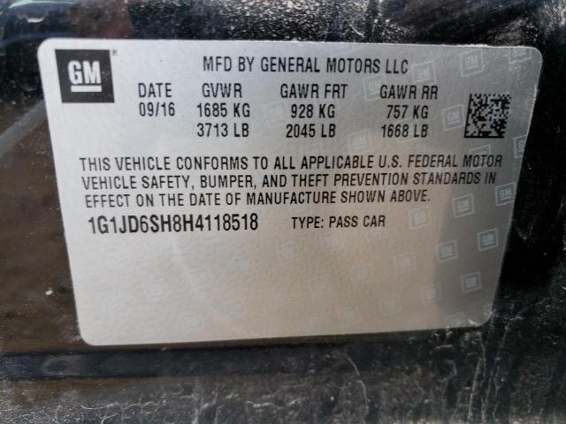 Photo 10 from auction – 2017 CHEVROLET SONIC LT with VIN 1G1JD6SH8H4118518