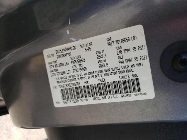 Photo 10 from auction – 2005 DODGE RAM 1500 S with VIN 1D7HA18D45S306780