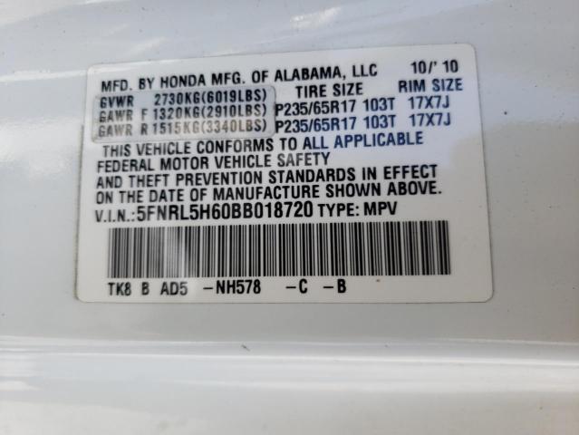 Photo 10 from auction – 2011 HONDA ODYSSEY EX with VIN 5FNRL5H60BB018720