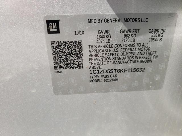 Photo 10 from auction – 2019 CHEVROLET MALIBU LT with VIN 1G1ZD5ST6KF115632