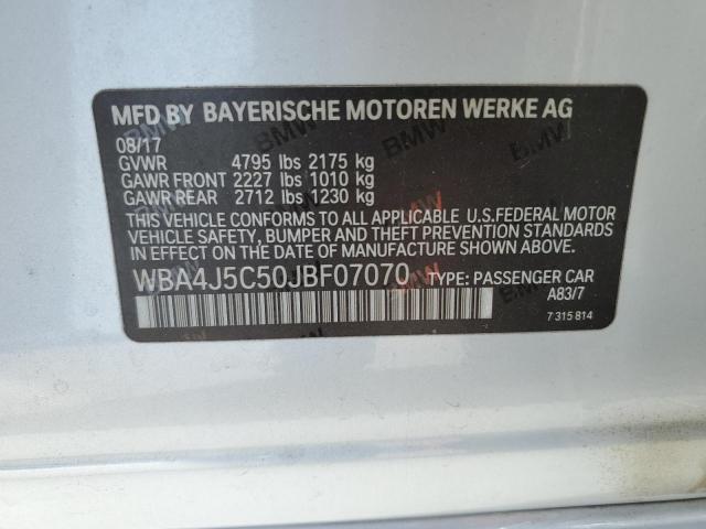 Photo 10 from auction – 2018 BMW 440I GRAN with VIN WBA4J5C50JBF07070