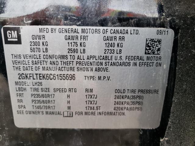 Photo 10 from auction – 2012 GMC TERRAIN SL with VIN 2GKFLTEK6C6155696