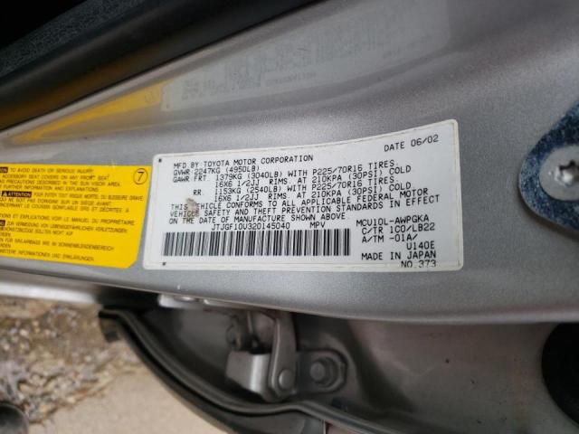 Photo 10 from auction – 2002 LEXUS RX 300 with VIN JTJGF10U320145040