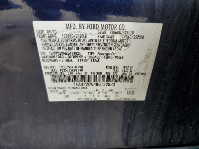 Photo 10 from auction – 2011 FORD TAURUS SEL with VIN 1FAHP2EW4BG132833