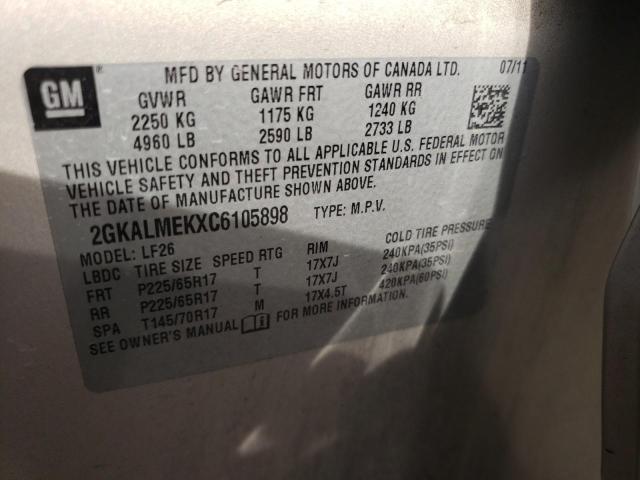 Photo 10 from auction – 2012 GMC TERRAIN SL with VIN 2GKALMEKXC6105898