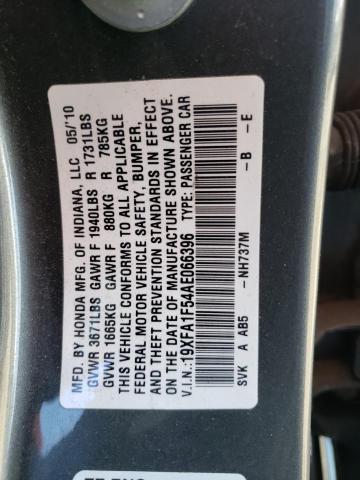 Photo 10 from auction – 2010 HONDA CIVIC LX with VIN 19XFA1F54AE066396