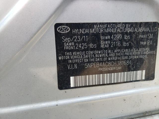 Photo 10 from auction – 2012 HYUNDAI SONATA GLS with VIN 5NPEB4AC8CH381684