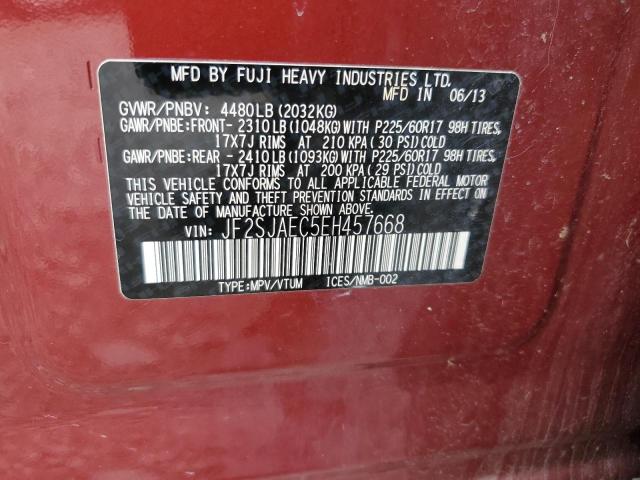 Photo 10 from auction – 2014 SUBARU FORESTER 2 with VIN JF2SJAEC5EH457668