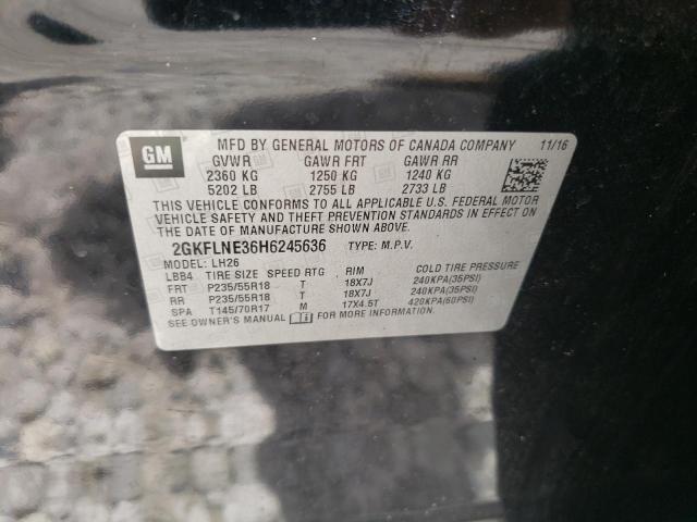 Photo 10 from auction – 2017 GMC TERRAIN SL with VIN 2GKFLNE36H6245636