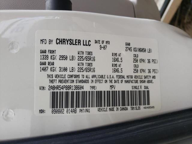 Photo 10 from auction – 2008 CHRYSLER TOWN & COU with VIN 2A8HR54P88R138604