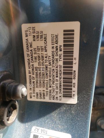Photo 10 from auction – 2014 HONDA CR-V EXL with VIN 2HKRM4H74EH634197