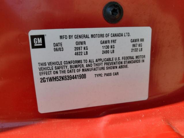 Photo 10 from auction – 2003 CHEVROLET IMPALA LS with VIN 2G1WH52K639441908