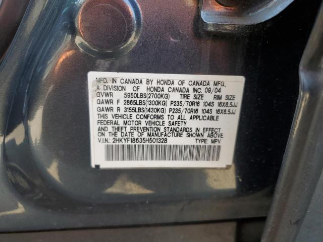 Photo 10 from auction – 2005 HONDA PILOT EXL with VIN 2HKYF18635H501328