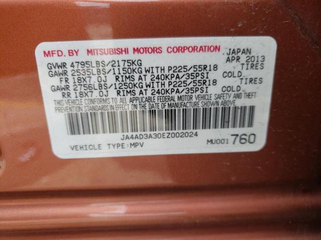 Photo 10 from auction – 2014 MITSUBISHI OUTLANDER with VIN JA4AD3A30EZ002024
