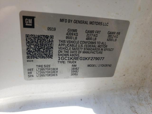 Photo 10 from auction – 2019 CHEVROLET SILVERADO with VIN 1GC1KREG1KF279077