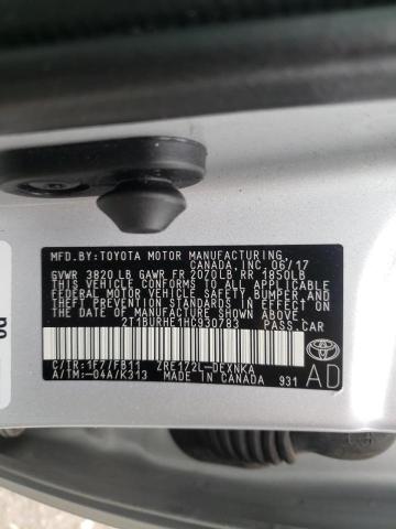 Photo 10 from auction – 2017 TOYOTA COROLLA L with VIN 2T1BURHE1HC930783