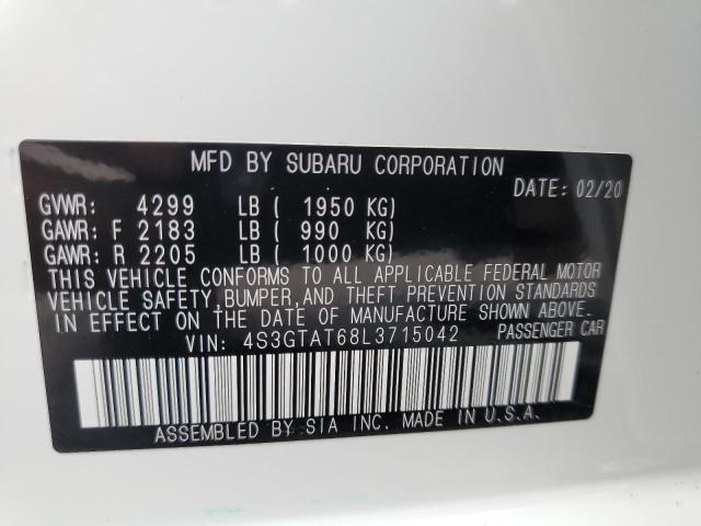 Photo 10 from auction – 2020 SUBARU IMPREZA LI with VIN 4S3GTAT68L3715042