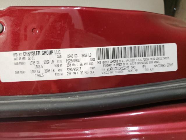 Photo 10 from auction – 2012 CHRYSLER TOWN & COU with VIN 2C4RC1CG1CR252220
