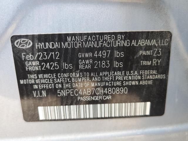 Photo 10 from auction – 2012 HYUNDAI SONATA SE with VIN 5NPEC4AB7CH480890