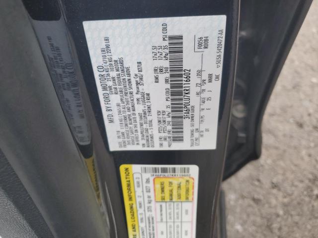 Photo 10 from auction – 2019 FORD FUSION SE with VIN 3FA6P0LU7KR116602