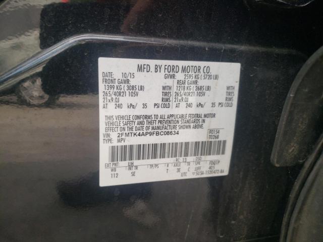 Photo 10 from auction – 2015 FORD EDGE SPORT with VIN 2FMTK4AP9FBC08634