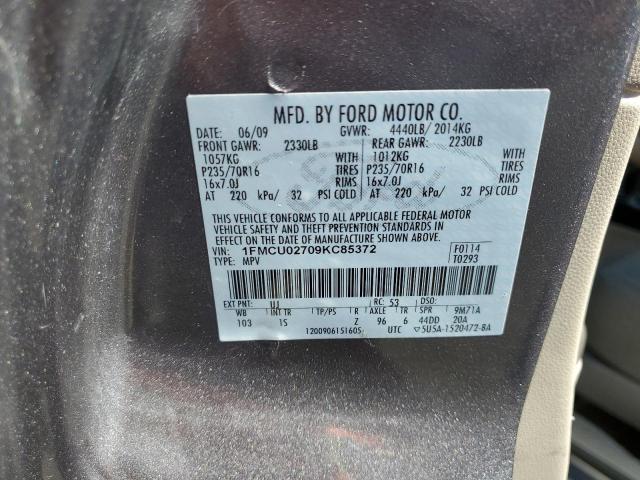 Photo 10 from auction – 2009 FORD ESCAPE XLS with VIN 1FMCU02709KC85372