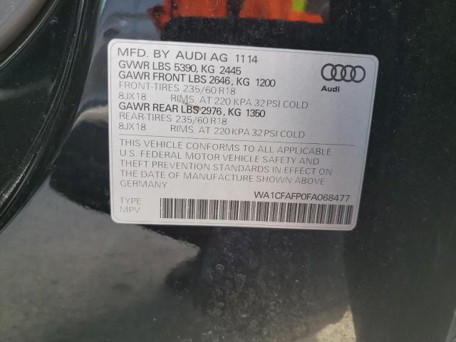 Photo 10 from auction – 2015 AUDI Q5 PREMIUM with VIN WA1CFAFP0FA068477
