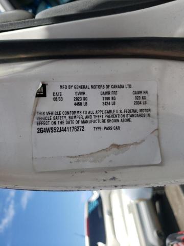 Photo 10 from auction – 2004 BUICK CENTURY CU with VIN 2G4WS52J441176272