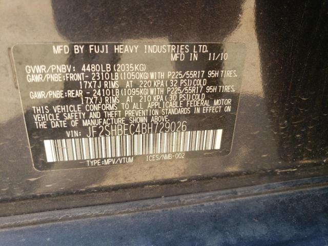 Photo 10 from auction – 2011 SUBARU FORESTER L with VIN JF2SHBEC4BH729026