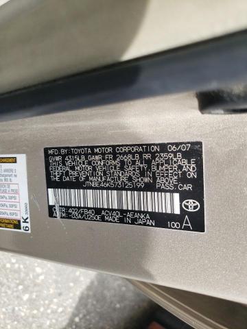 Photo 10 from auction – 2007 TOYOTA CAMRY CE with VIN JTNBE46K573125199