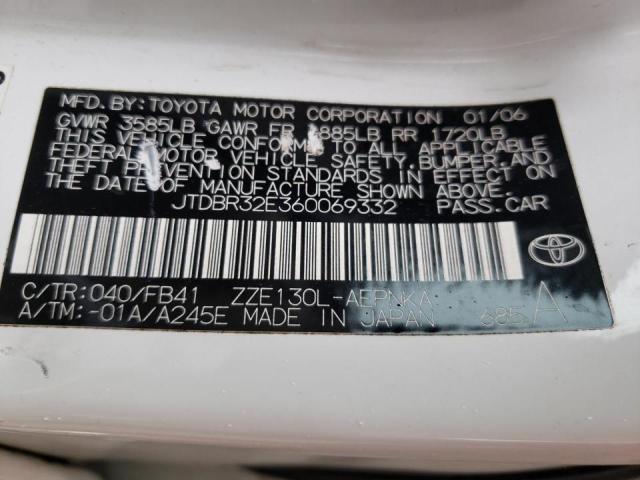 Foto 10 de la subasta – 2006 TOYOTA COROLLA CE con VIN JTDBR32E360069332