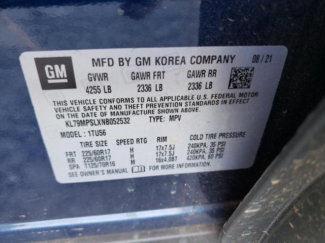Photo 10 from auction – 2022 CHEVROLET TRAILBLAZE with VIN KL79MPSLXNB052532