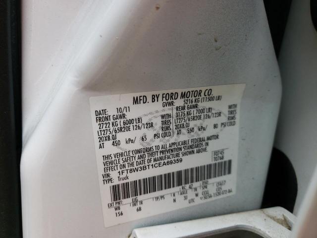 Photo 10 from auction – 2012 FORD F350 SUPER with VIN 1FT8W3BT1CEA69359