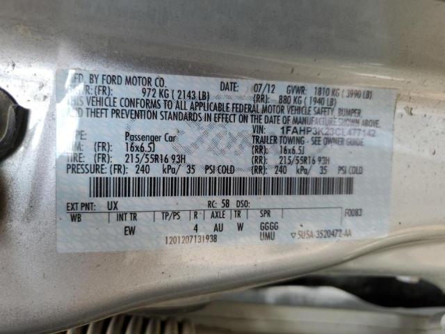 Photo 10 from auction – 2012 FORD FOCUS SE with VIN 1FAHP3K23CL477142
