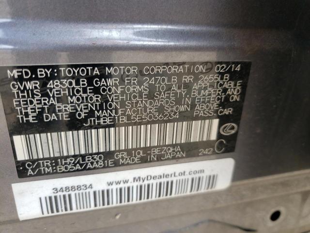 Photo 10 from auction – 2014 LEXUS GS 350 with VIN JTHBE1BL5E5036234