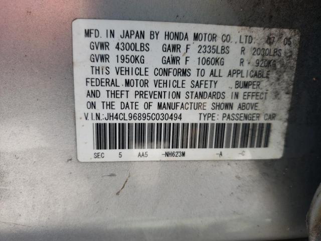 Photo 10 from auction – 2005 ACURA TSX with VIN JH4CL96895C030494