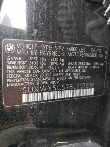 Photo 10 from auction – 2011 BMW X3 XDRIVE2 with VIN 5UXWX5C59BL707818