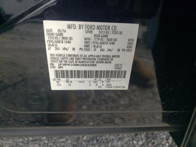Photo 10 from auction – 2016 FORD EDGE SE with VIN 2FMPK3G96GBB42985