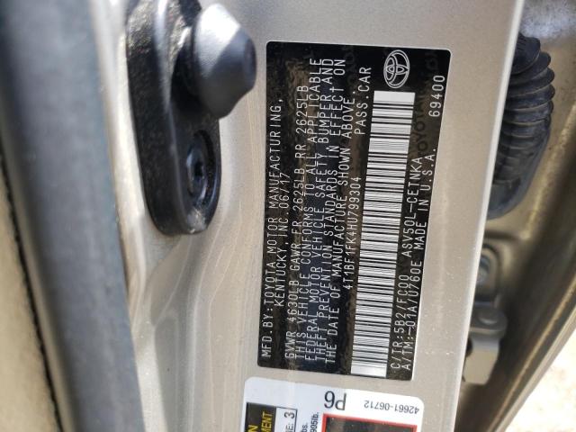 Photo 10 from auction – 2017 TOYOTA CAMRY LE with VIN 4T1BF1FK4HU799304