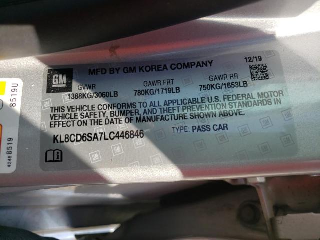 Photo 10 from auction – 2020 CHEVROLET SPARK 1LT with VIN KL8CD6SA7LC446846