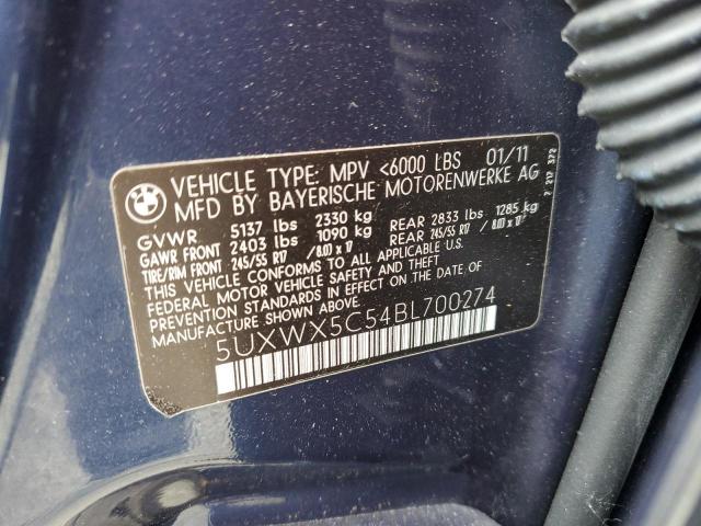 Photo 10 from auction – 2011 BMW X3 XDRIVE2 with VIN 5UXWX5C54BL700274