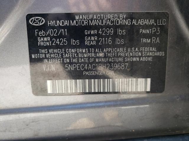 Photo 10 from auction – 2011 HYUNDAI SONATA SE with VIN 5NPEC4AC1BH239687