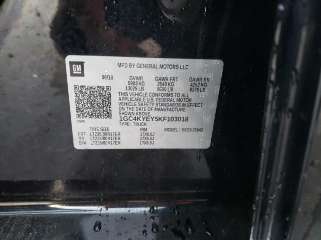 Photo 10 from auction – 2019 CHEVROLET SILVERADO with VIN 1GC4KYEY5KF103018
