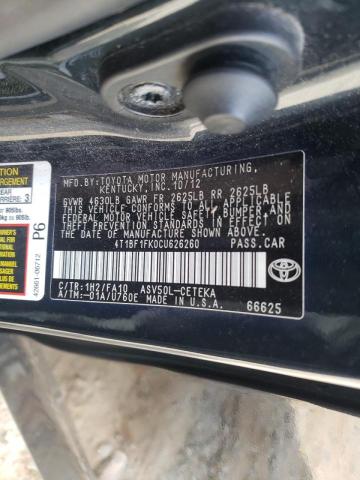 Zdjęcie 10 z aukcji – 2012 TOYOTA CAMRY BASE z VIN 4T1BF1FK0CU626260