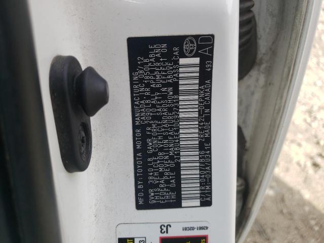 Photo 10 from auction – 2013 TOYOTA COROLLA BA with VIN 2T1BU4EE1DC927318